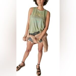 Lucky 🍀 Brand NWOT Green Ombré Hamsa Sleeveless Women's Tank Top